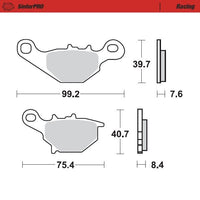 Moto-Master Front Left Pro Racing Sintered Brake Pads For Suzuki RM 85 2002-2004
