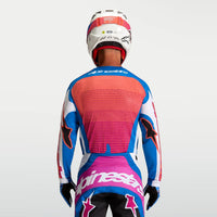Alpinestars 2027 Techstar Maven MX Jersey White Hot Coral Blithe Blue