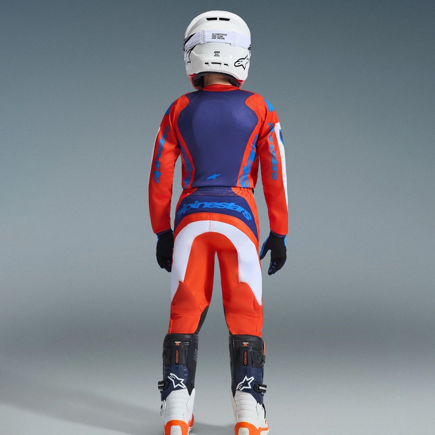 Alpinestars 2026 Youth Fluid Grid Motocross Combo Kit Orange Ucla Blue