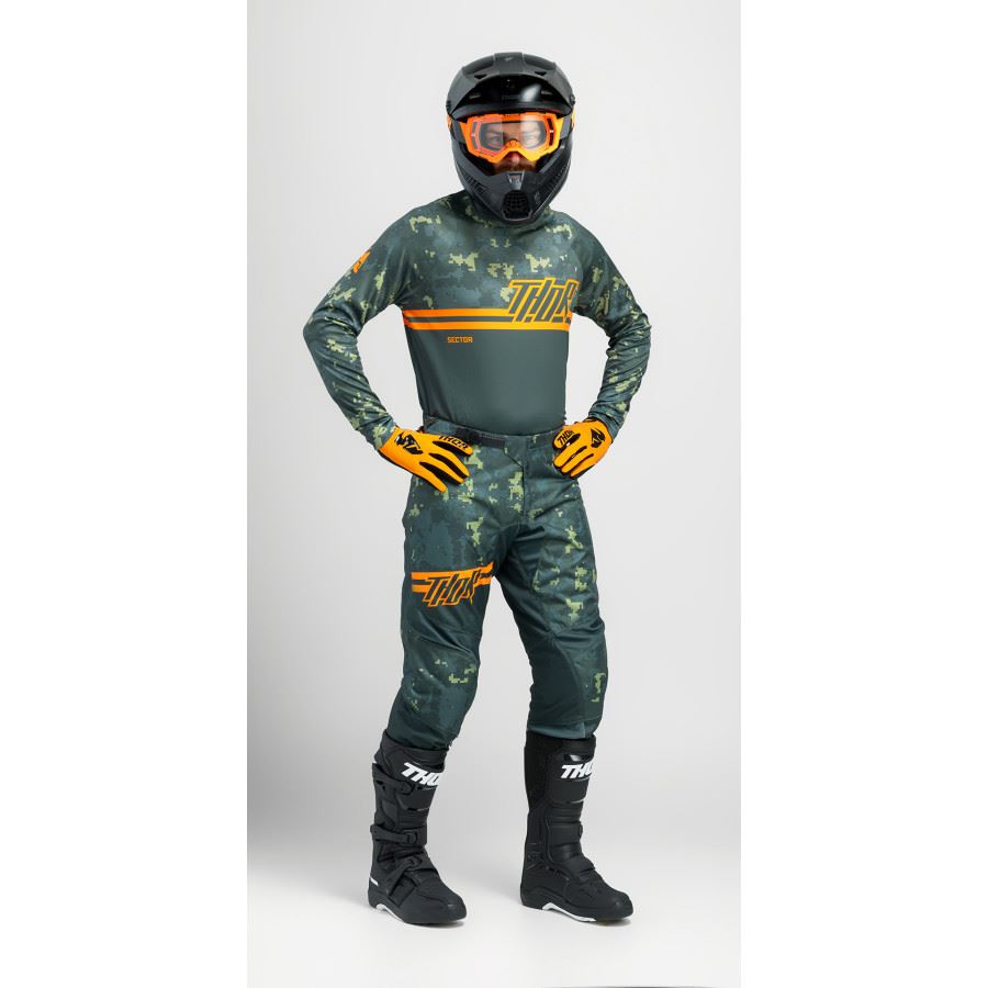 Thor 2025 Sector Digi Camo Forest Green Motocross Combo Kit