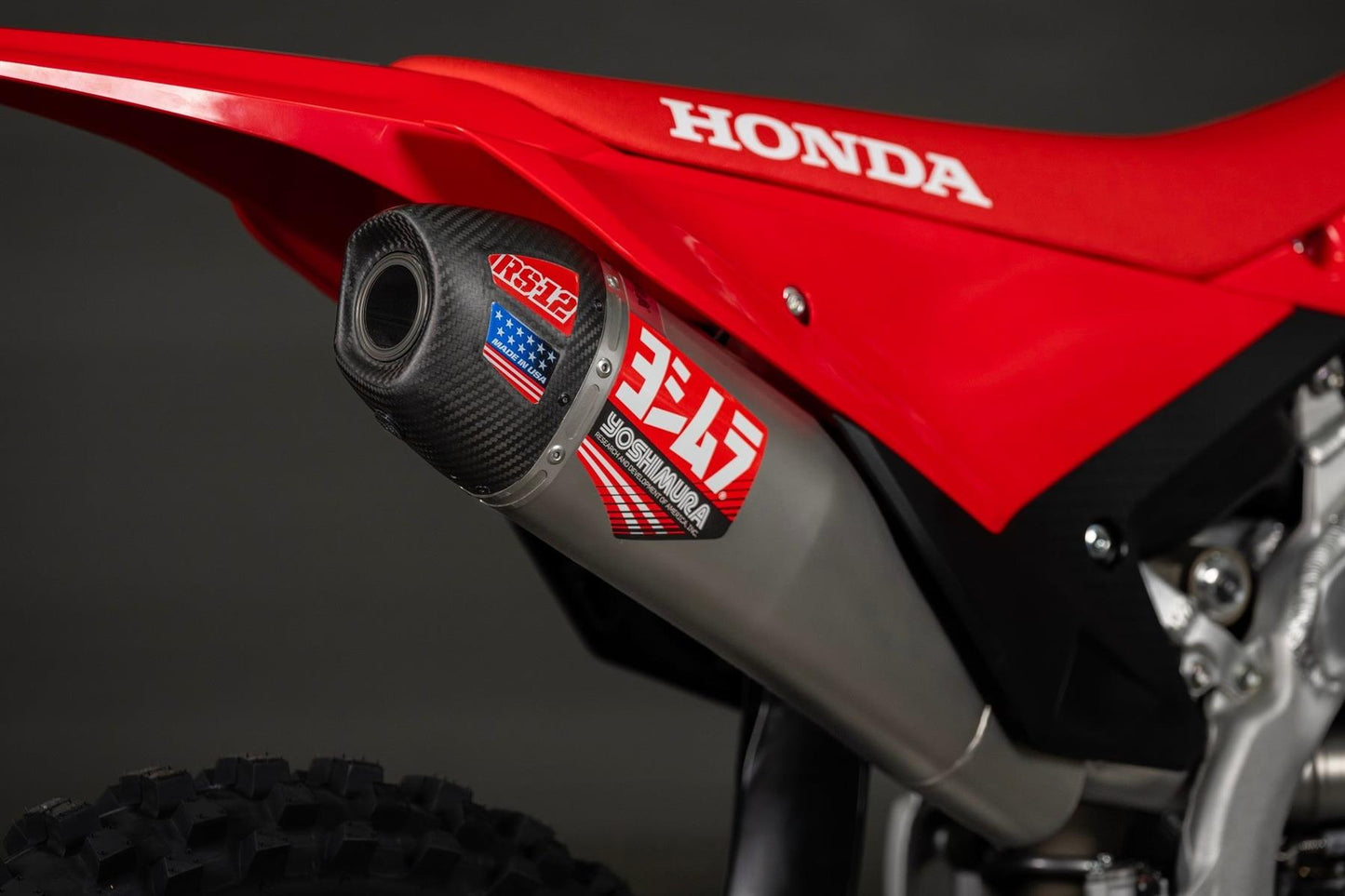 Yoshimura RS-12 Full Exhaust System Stainless Steel Carbon Cap For Motocross Enduro Motorcycles