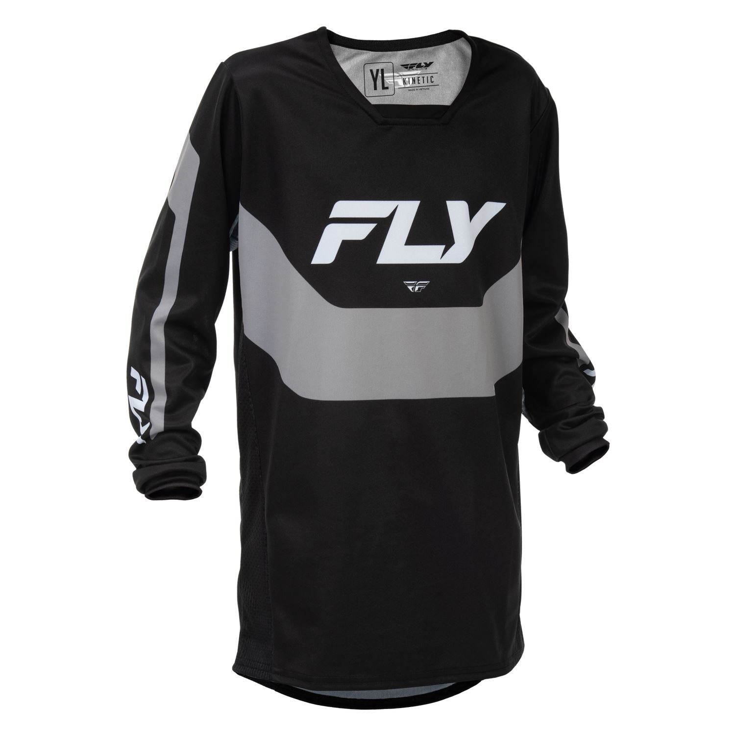 Fly Racing 2026 Motocross Jersey Kinetic Mutant Youth  Black Grey