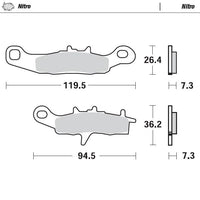 Moto-Master Front Left Nitro Sintered Brake Pads For Kawasaki KX 80 Big Wheels 1997-2000