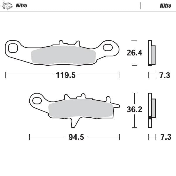 Moto-Master Front Left Nitro Sintered Brake Pads For Kawasaki KX 80 1997-2000