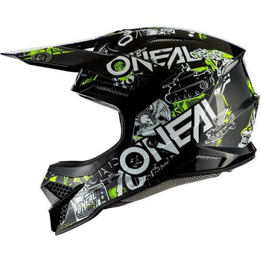 O'Neal 2025 Motocross Helmet 3SRS Attack Black Neon Yellow