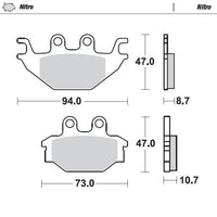 Moto-Master Rear Nitro Sintered Brake Pads For TGB Avenger Quad 4x2 400 2007-2009