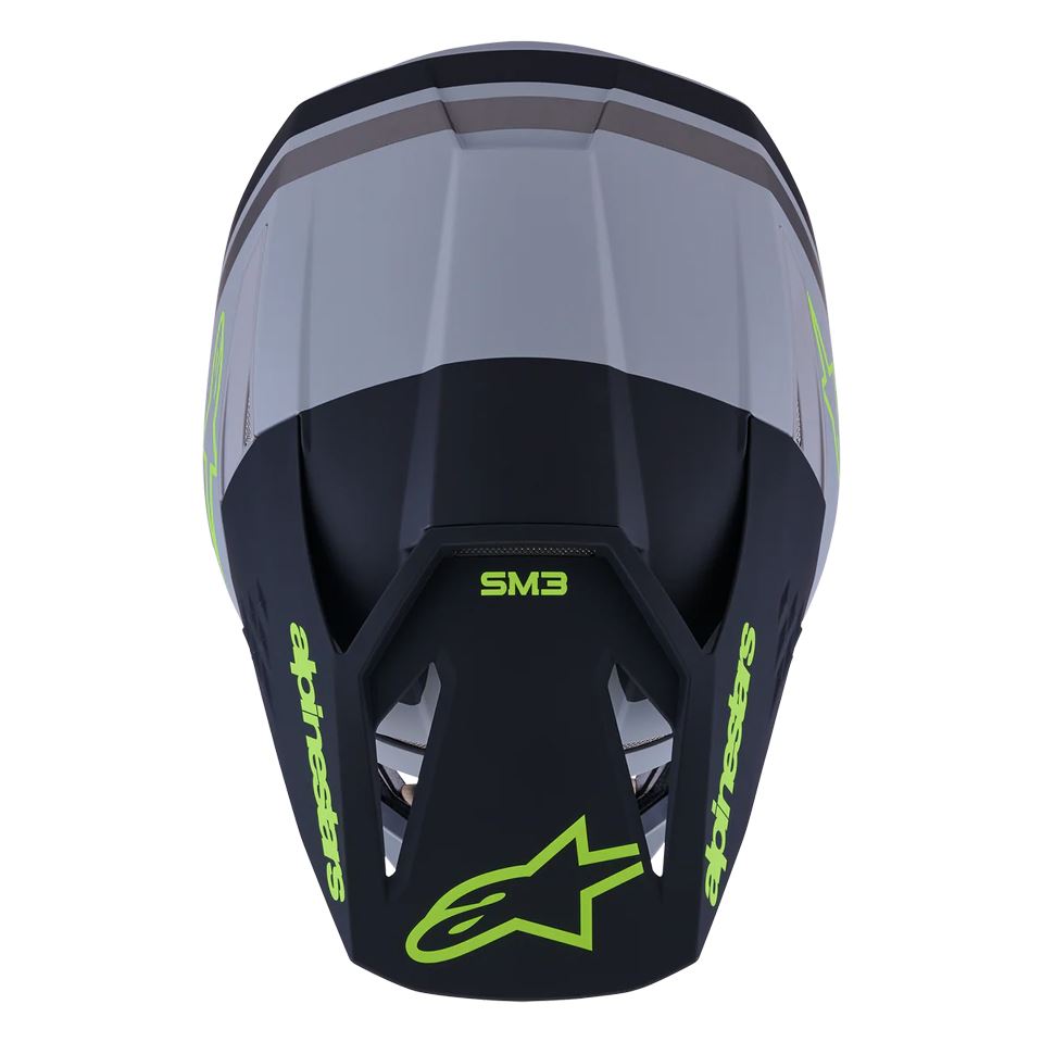 Alpinestars 2026 SM3 Radium Motocross Helmet Gray Black Yellow Flo Matt