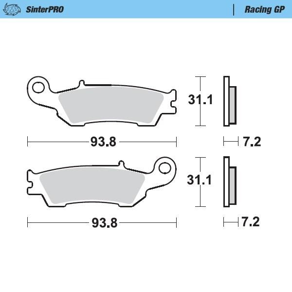 Moto-Master Front Left Pro Racing GP Sintered Brake Pads For Yamaha WR 450 F Enduro GP 2018-2019