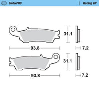 Moto-Master Front Left Pro Racing GP Sintered Brake Pads For Fantic XE 125 2T 2021-2022