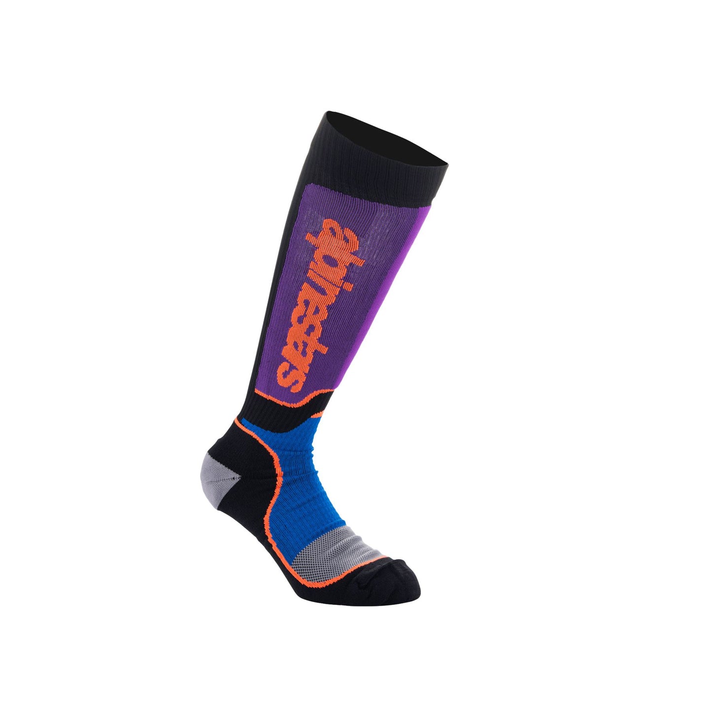 Alpinestars 2025 Youth MX Plus Socks Black Royal Blue Purple