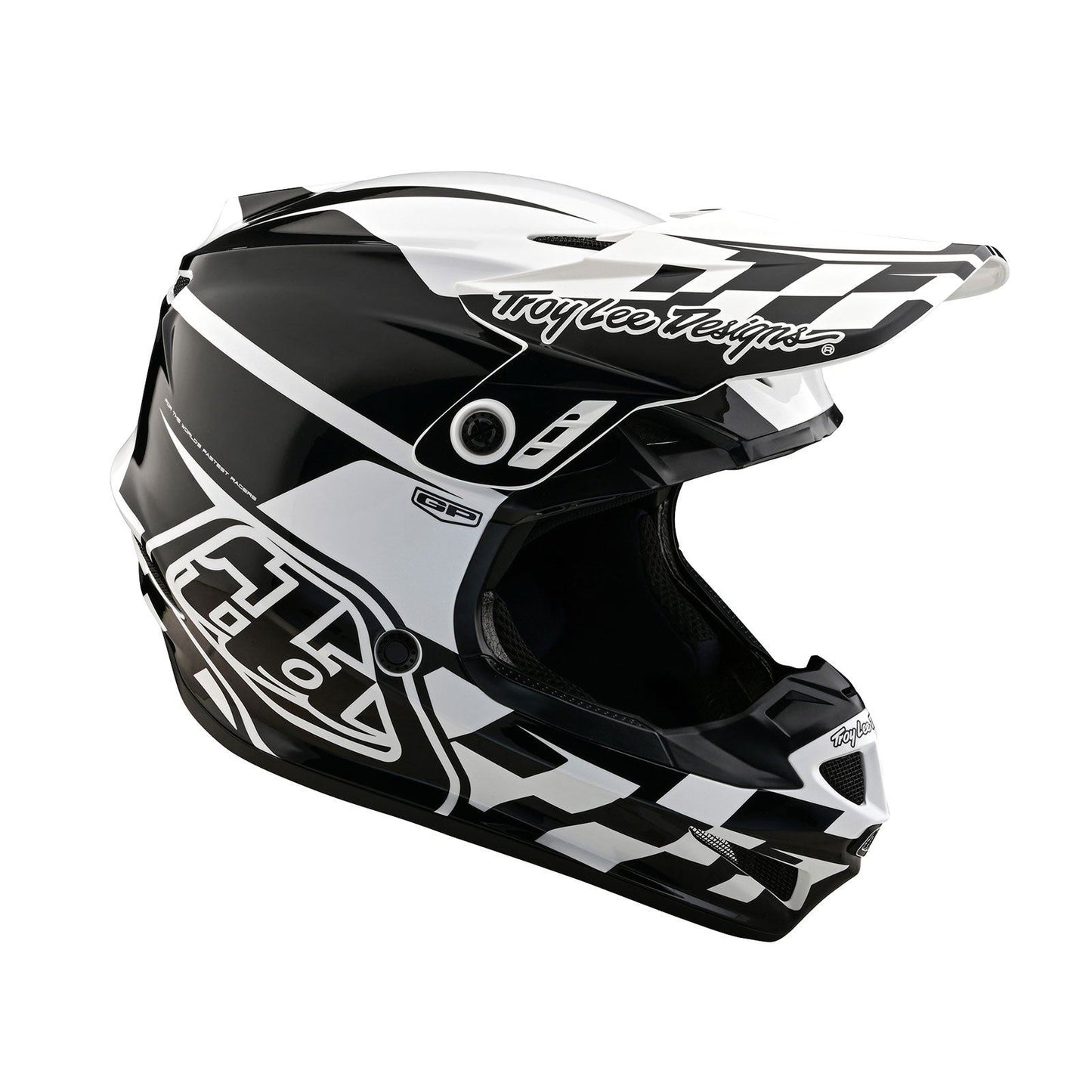 Troy Lee Designs 2025 Motocross Helmet GP Check Up White Black