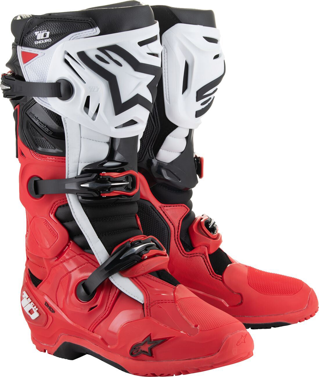 Alpinestars 2025 Tech 10 Enduro Adventure Boots Bright Red Black