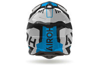 Airoh Helmet 2024 Strycker Brave Blue Grey Gloss Composite Carbon