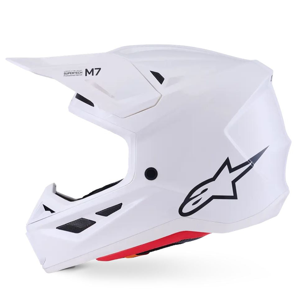 Alpinestars 2026 SM7 Solid Motocross Helmet White Glossy