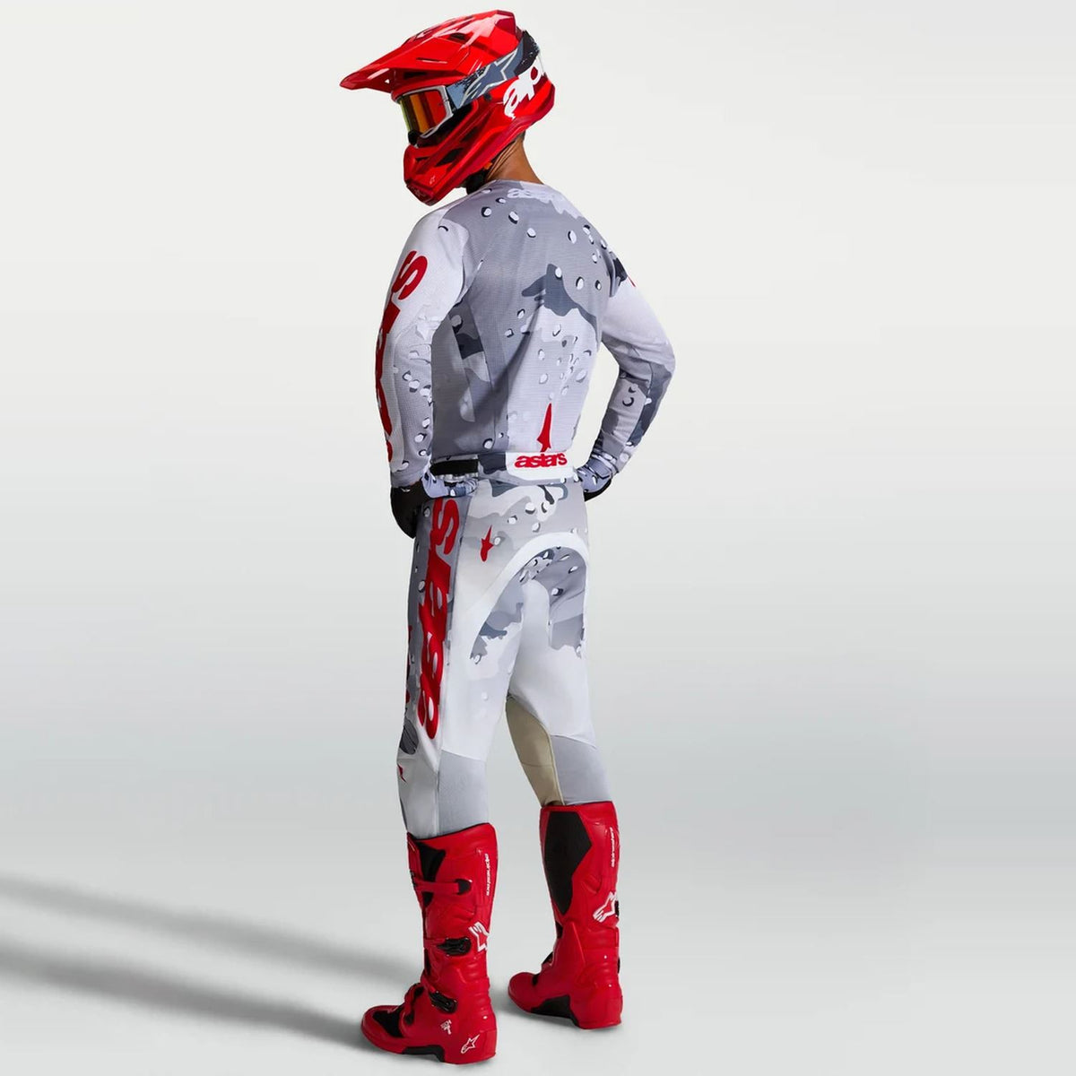 Alpinestars 2027 Racer Air Lone MX Combo Kit Grey Camo White Fire Red