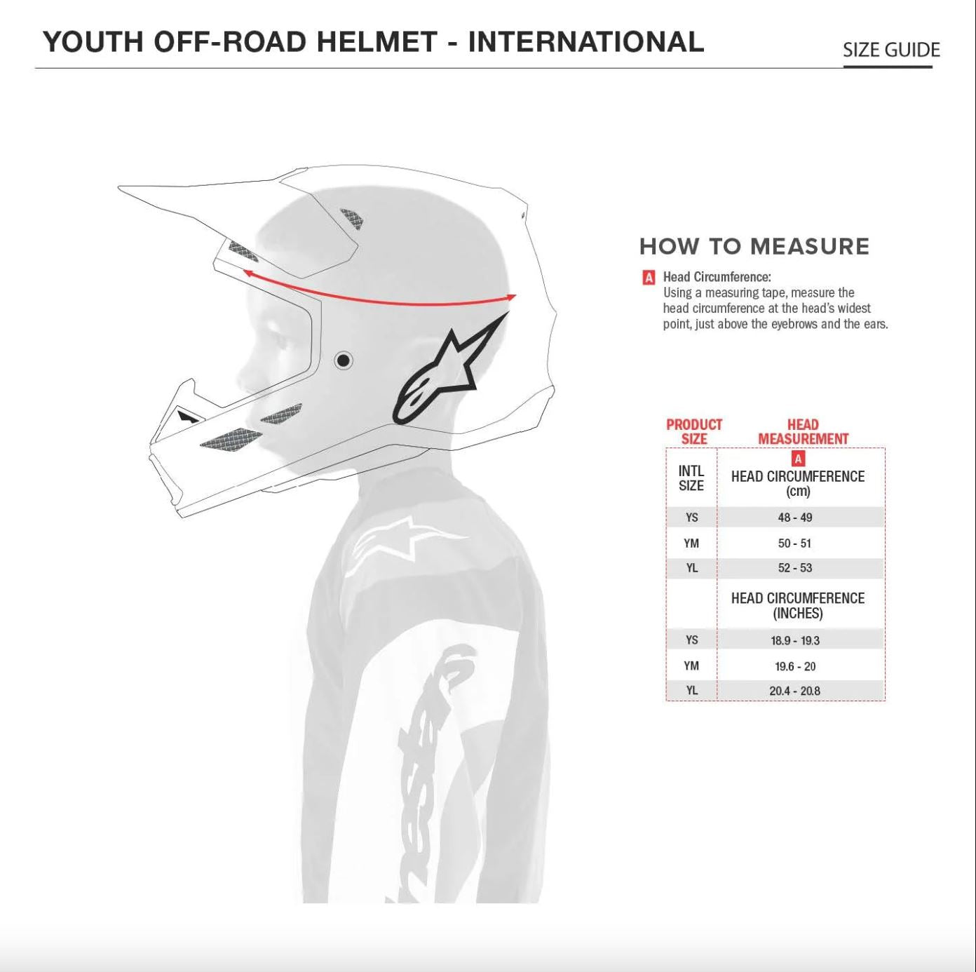 Alpinestars 2027 S-M3 Youth Falcon MX Helmet Red White Blue Yellow Flou
