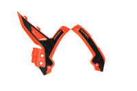 Acerbis X-Grip Frame Protector Guards Orange Black For KTM EXC 150 2024-2025