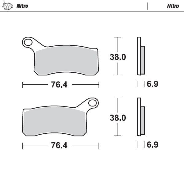 Moto-Master Front Left Nitro Sintered Brake Pads For KTM 525 XC 2008-2013