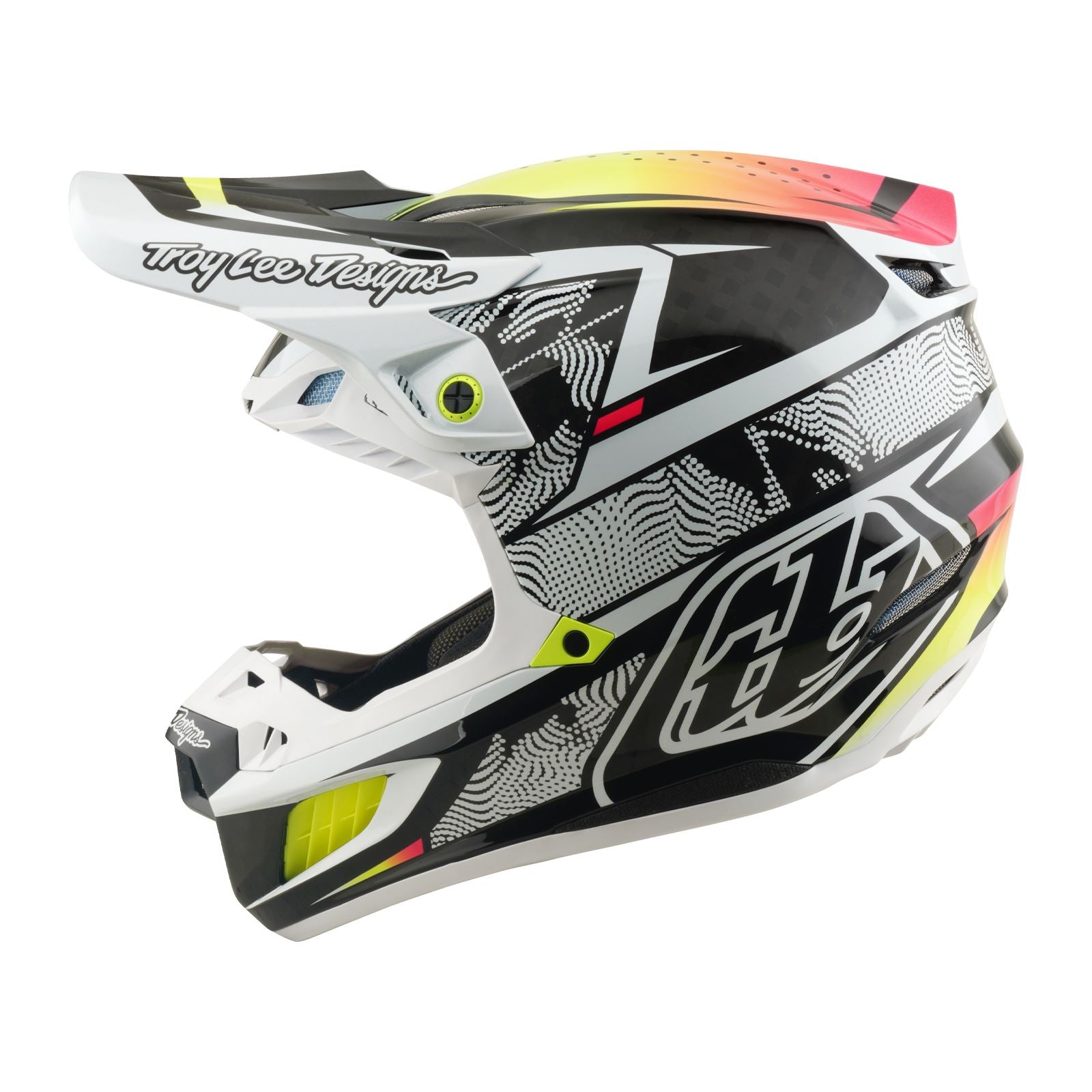 Troy Lee Designs Spring 2026 MX SE5 Carbon Lined Up Helmets White