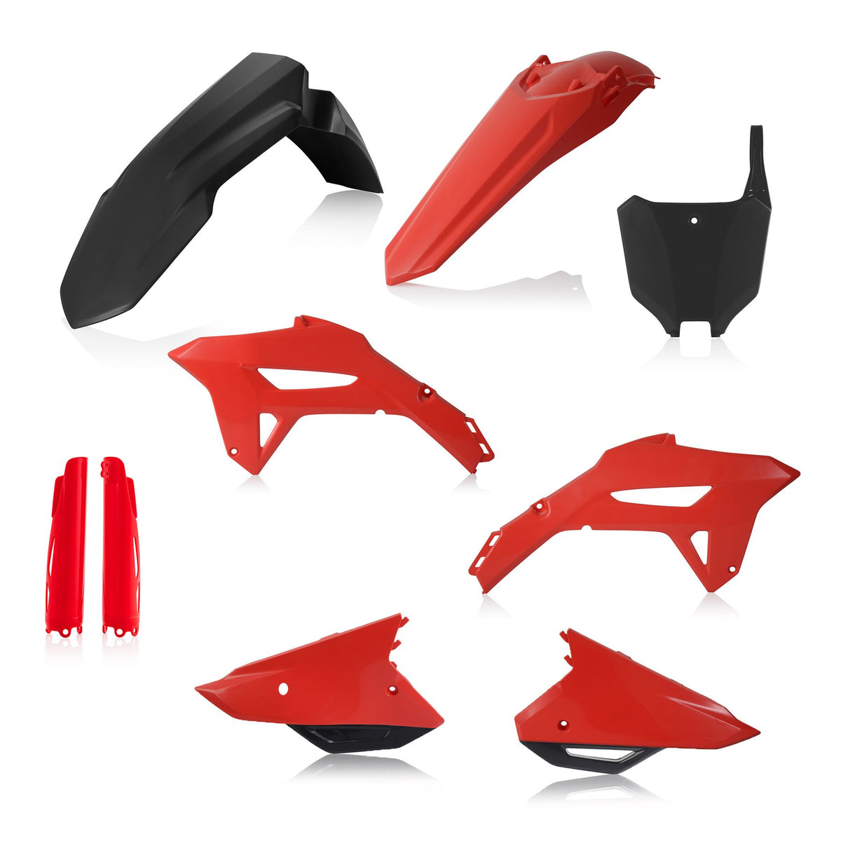 Acerbis Full Plastic Kit Black Red For HONDA CRF 250 R 2022-2024