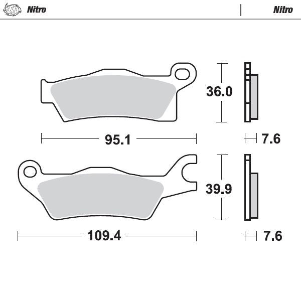 Moto-Master Rear Nitro Sintered Brake Pads For Bombardier/Can Am Renegade 850 EFI 2018-2020