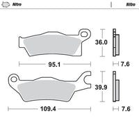 Moto-Master Rear Nitro Sintered Brake Pads For Bombardier/Can Am Renegade 850 EFI 2018-2020