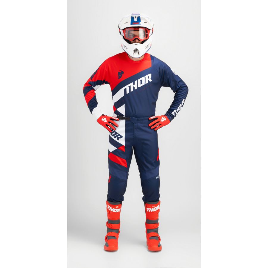 Thor 2025 Sector Checker Navy Red Motocross Combo Kit