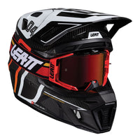 Leatt 2025 Motocross Helmet V25 9.5 Carbon White With 6.5 Iriz Goggles