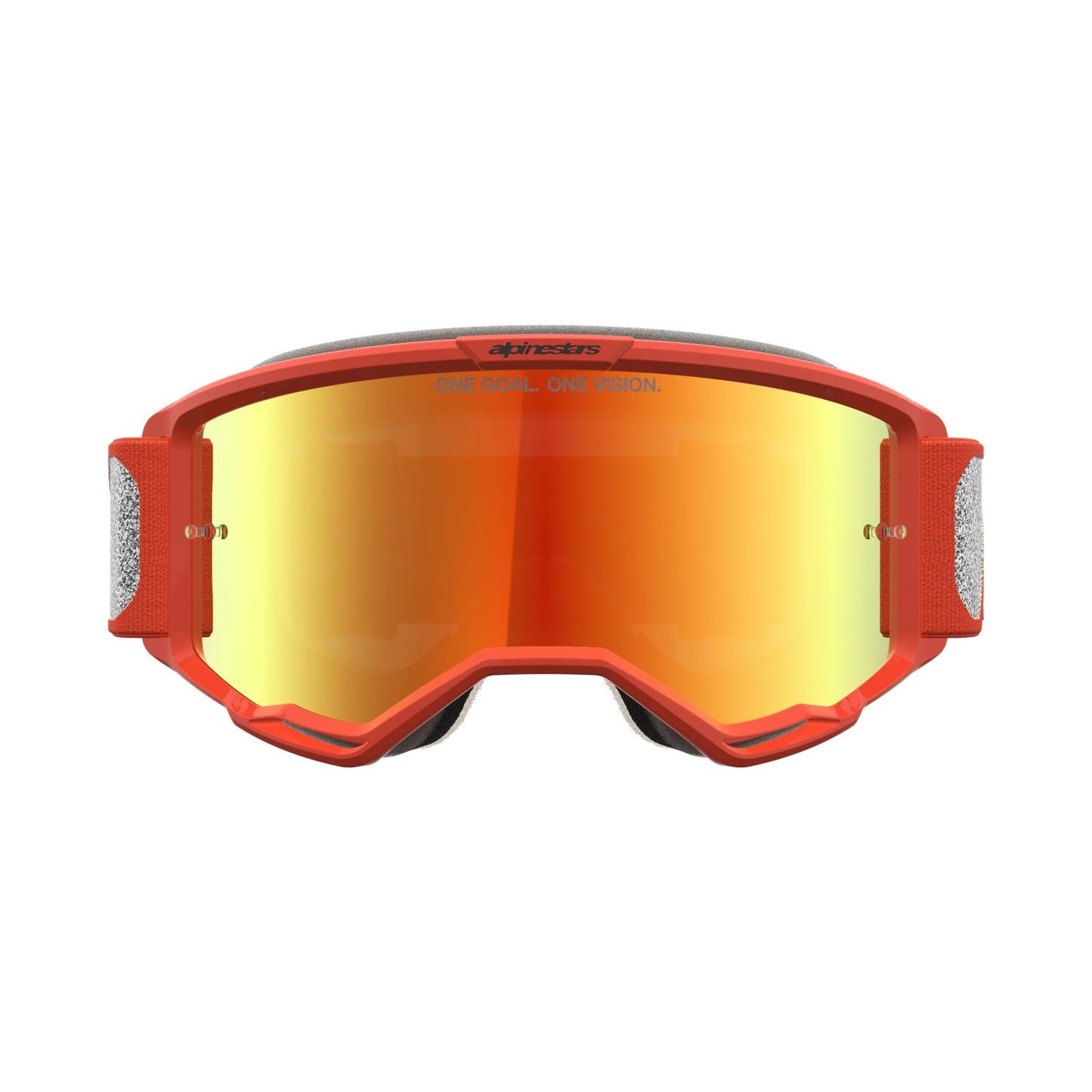 Alpinestars 2027 Vision 5 Rora MX Goggles Silver Orange Mirror Red