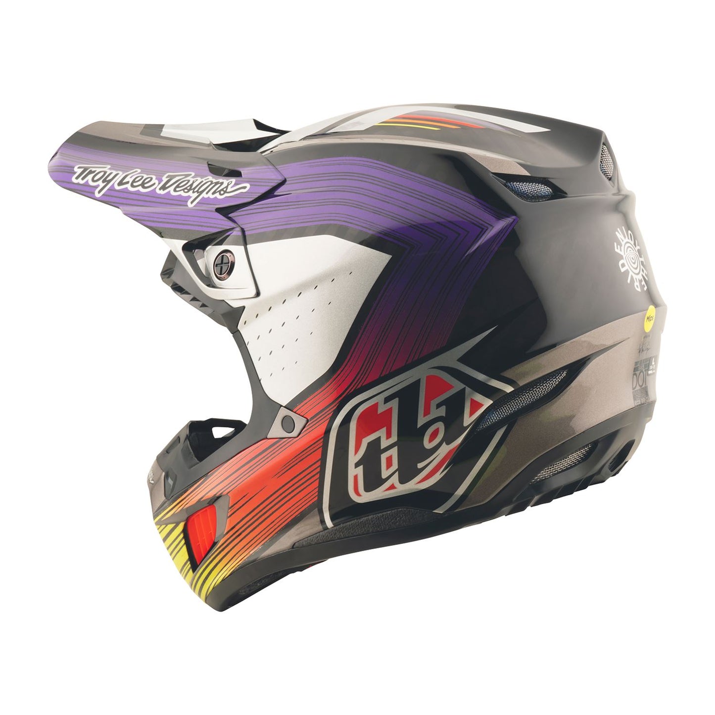 Troy Lee 2026 Motocross Helmet SE5 Carbon Stripes Black Purple