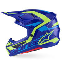 Alpinestars 2026 SM7 Deed Motocross Helmet Blue Yellow Flo Glossy