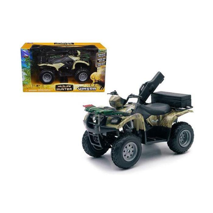 Suzuki Vinson Auto 500 4X4 Camo ATV With Rifles 1:12 Scale Model Toy