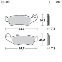 Moto-Master Front Left Nitro Sintered Brake Pads For Kawasaki KLX 250 1993-2008