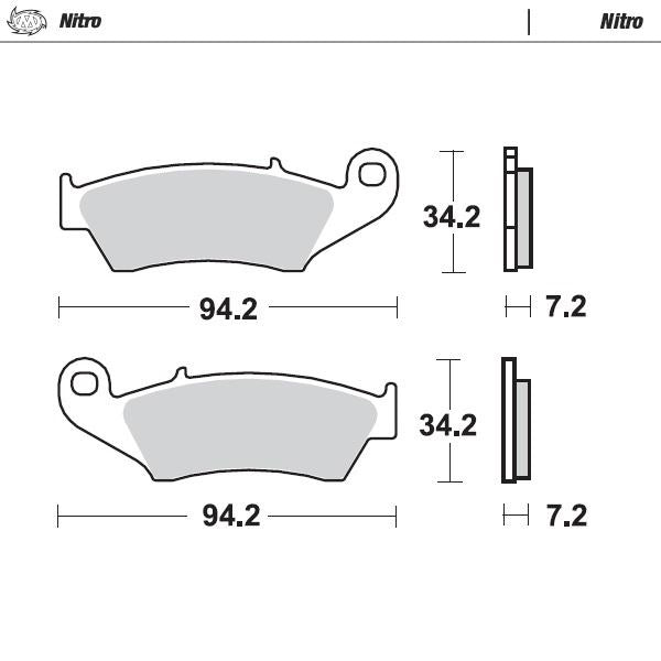Moto-Master Front Left Nitro Sintered Brake Pads For Beta RR 520 4T 2010-2011