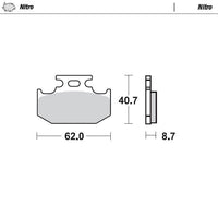 Moto-Master Rear Nitro Sintered Brake Pads For Yamaha YZ 360 1990-1993