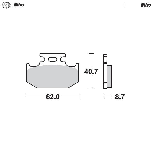 Moto-Master Rear Nitro Sintered Brake Pads For Yamaha YZ 125 1990-1991