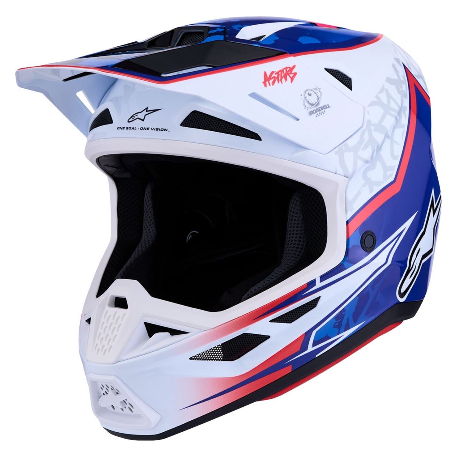 Alpinestars 2027 S-M7 Blaster MX Helmet White Blue Red
