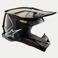 Alpinestars 2024 Supertech SM10 Solid Black Glossy Carbon Motocross Helmet