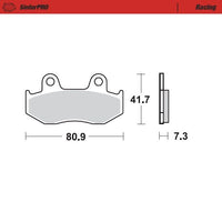 Moto-Master Rear Pro Racing Sintered Brake Pads For Honda TRX 250 X 1991-1992