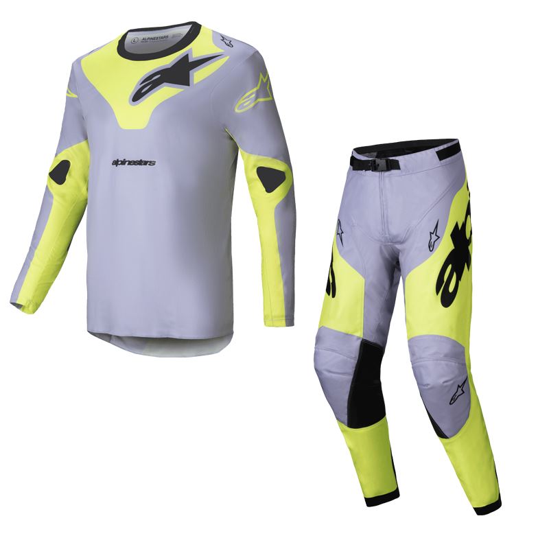 Alpinestars 2025 Racer Veil Motocross Combo Kit Grey Yellow Fluo