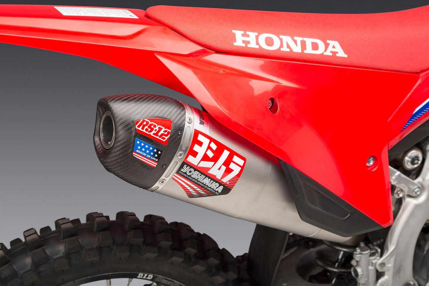 Yoshimura RS-12 Slip On Stainless Steel Carbon Cap For Honda CRF 250R 2022-2024
