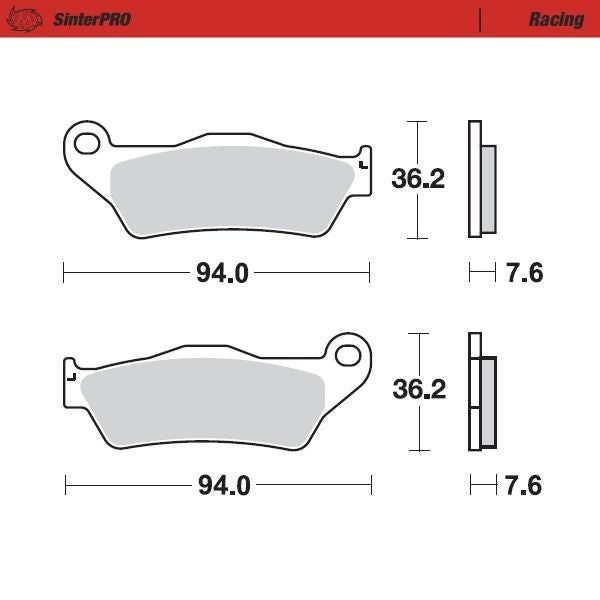 Moto-Master Front Left Pro Racing Sintered Brake Pads For VOR EN 400 2000
