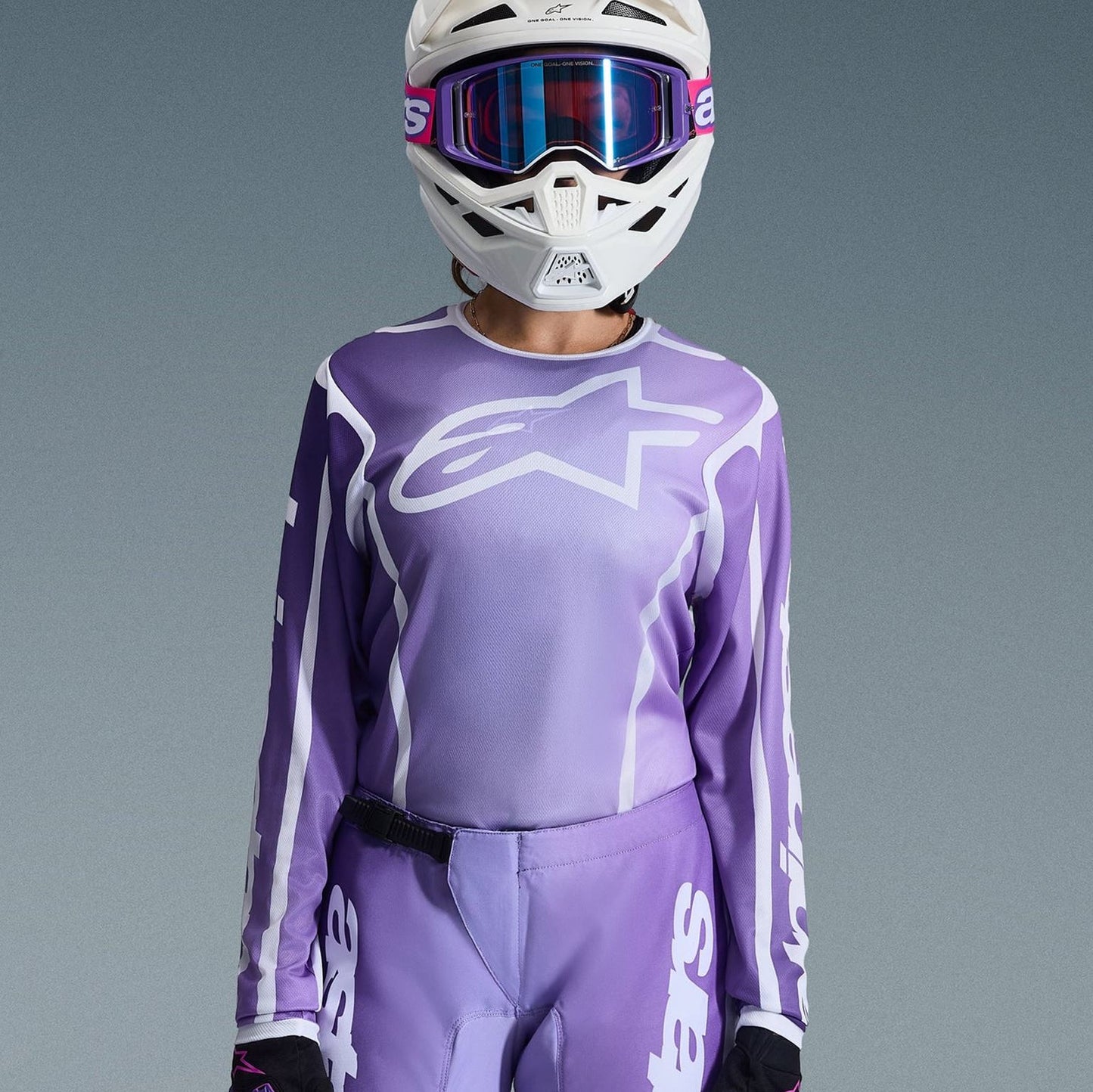 Alpinestars 2026 Womens Stella Fluid Apex Motocross Jersey Black White Fuchsia