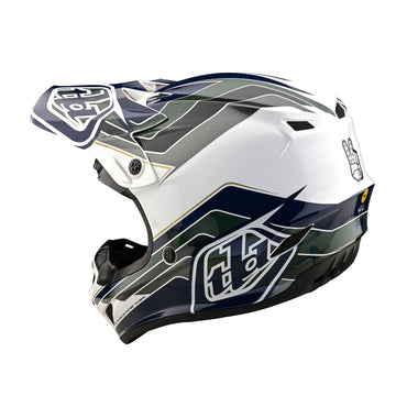 Troy Lee Designs 2025 Motocross Helmet SE4 Polyacrylite Block Charcoal Navy
