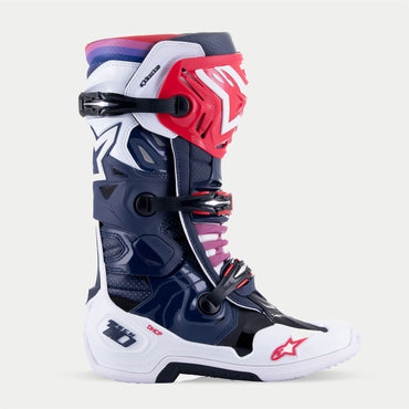 Alpinestars 2024 Tech 10 Supervented Motocross Boots Night Navy White Rainbow