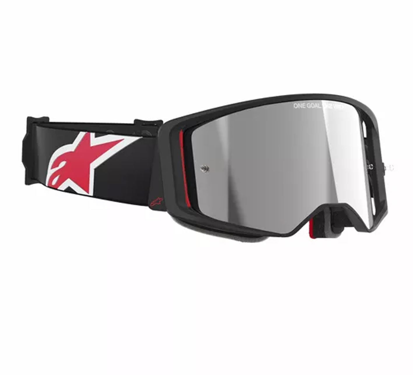 Alpinestars 2025 Goggles Supertech Corp Absolute Vision Black Red Mirror Silver