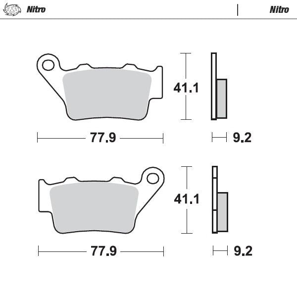 Moto-Master Rear Nitro Sintered Brake Pads For Husqvarna SMR 630 2005-2012