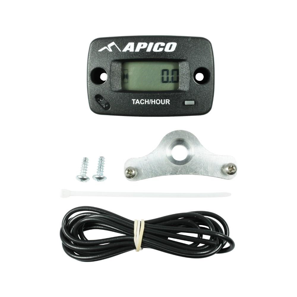 Apico Hour Meter Tachmeter RPM With Bracket Motocross Enduro Motorcycle ATV