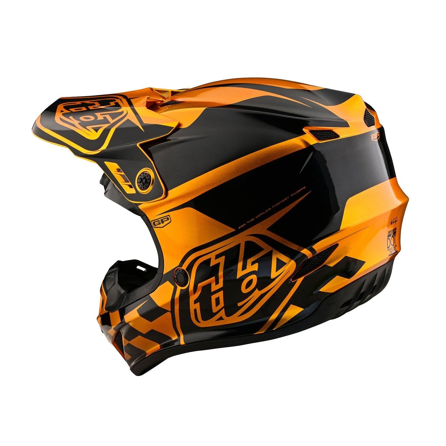 Troy Lee Designs 2025 Motocross Helmet GP Check Up Youth Gold Black