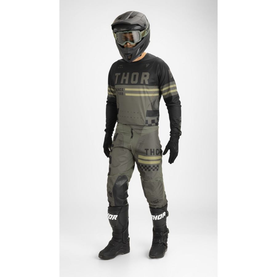 Thor Pulse Combat Army Green Black Motocross Combo Kit CLEARANCE